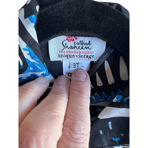 ALFRED SHAHEEN X UNIQUE VINTAGE BOYS BLUE HAWAIIAN TIKI SHIRTS Size 3T NEW - Picture 2 of 4